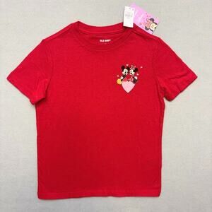 Old Navy x Disney Mickey Mouse & Minnie Mouse T-Shirt Red Valentines Day Girls S